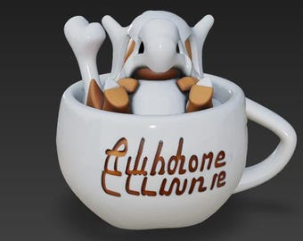 Cubone in a Cup Figurine | 3D STL File (Digital Download)