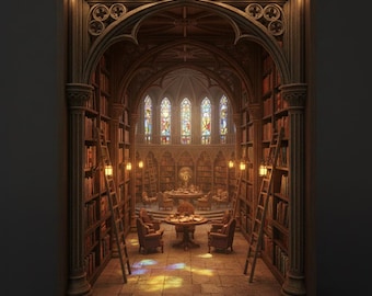 Library Book Nook - Digital File .STL - 3D Printing