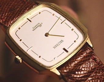 Vintage Waltham Maxim Swiss Quartz Watch | Gold-plated Square