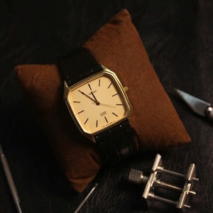 Vintage Citizen Exceed rektangulär klocka | Guldfärgad champagnefärgad urtavla i tankstil, kvarts | Japan