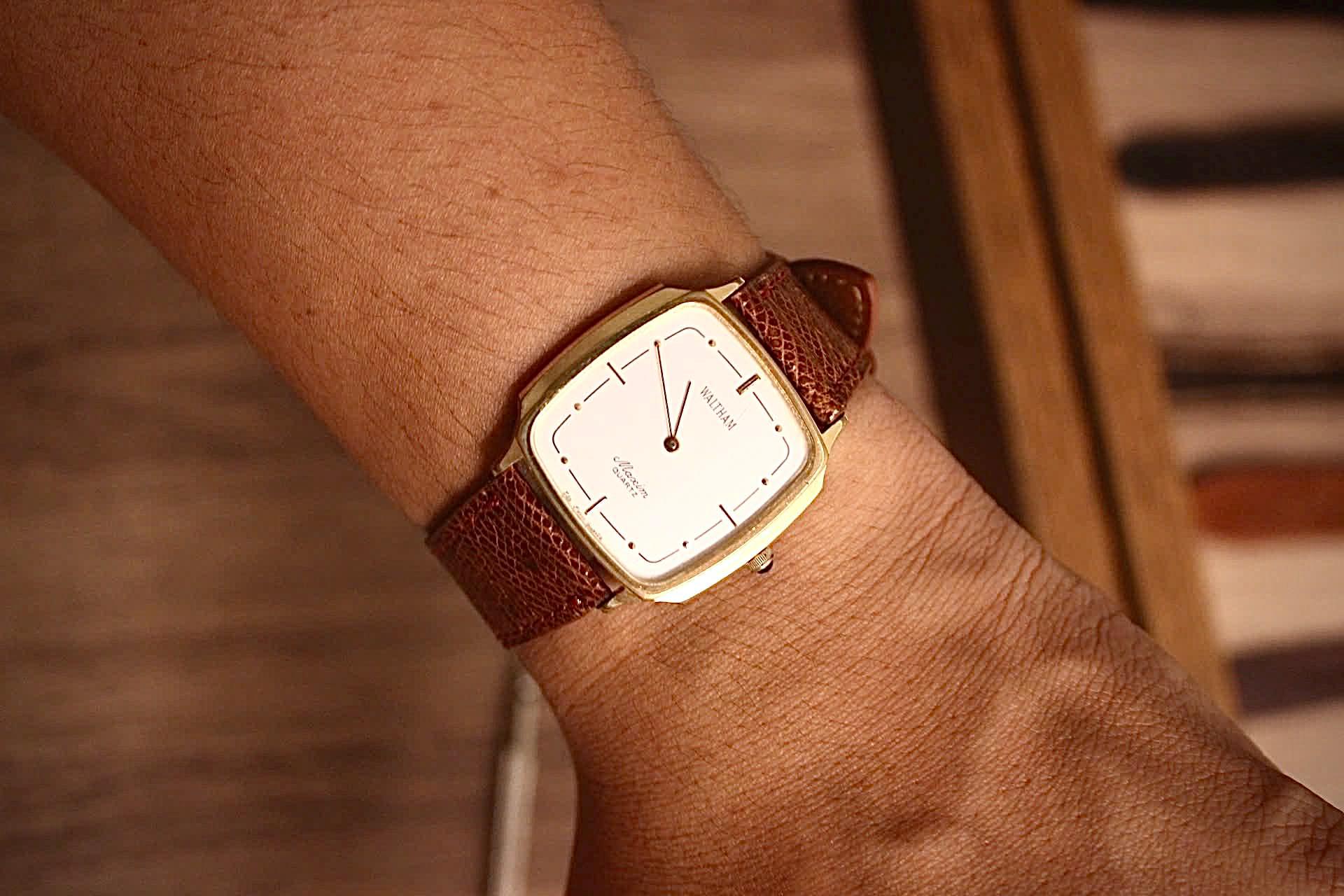 Vintage Waltham Maxim Swiss Quartz Watch | Gold-plated Square