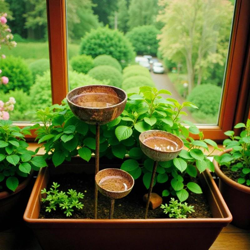Rusty Metal Bee Water Station Set – Handmade Pollinator Garden Art - Etsy