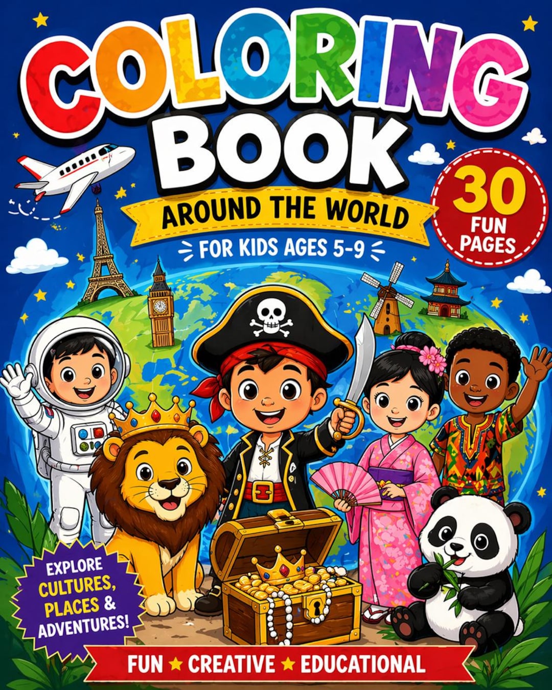 World Color Book Coloring Book Around the World for Kids Ages 5-9 – Cultures, Animals ...