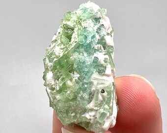 Bi-Color Tourmaline Crystal Specimen, Green and Blue, Afghanistan, (20 Gram)