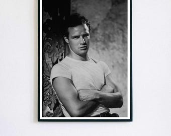 マーロン・ブランド 1950年代のポートレートプリント：ハリウッド黄金