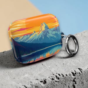 Retro Sunset Mountain Landscape AirPod Case