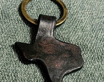 Tiny Texas Leather Keychain