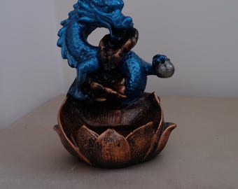 Dragon Backflow Incense Burner – Zen Home Decor Statue, Smoke Waterfall Holder, Witchy Altar Gift