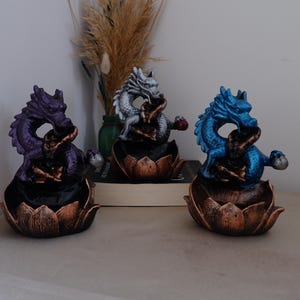 Dragon Backflow Incense Burner – Zen Home Decor Statue, Smoke Waterfall Holder, Witchy Altar Gift image 4