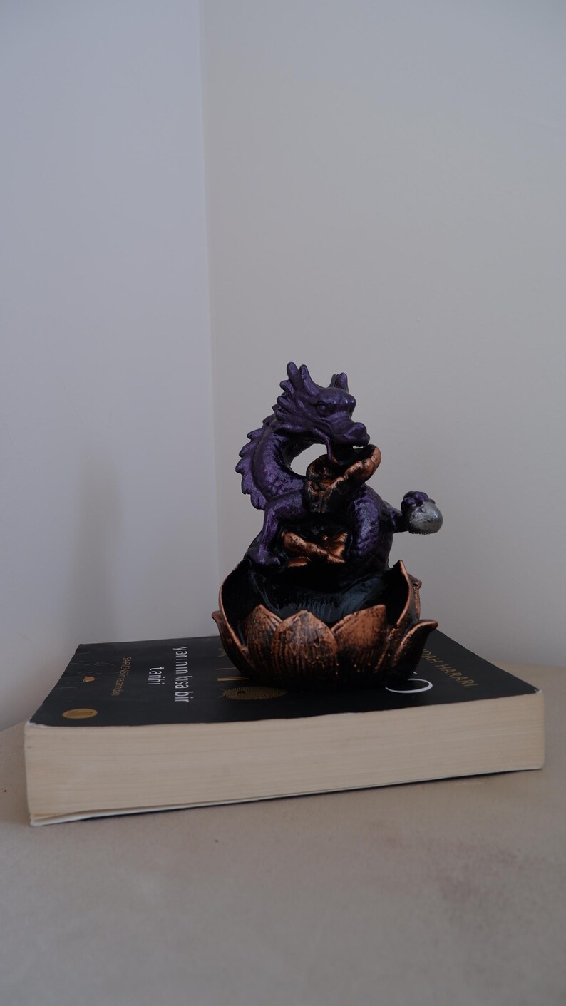 Dragon Backflow Incense Burner – Zen Home Decor Statue, Smoke Waterfall Holder, Witchy Altar Gift image 10