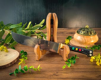 Handgefertigtes usbekisches Pchak-Messer, 28 cm, mit Lederscheide