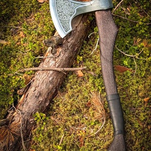 Hacha vikinga Knyazhiy de Gorillas BBQ, hacha de acero al carbono hecha a mano, hacha de supervivencia para acampar, regalo para él, hacha nórdica