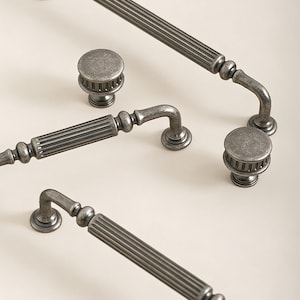 Silver Matt Finish With a Long Handle,Solid Brass Bar Pull Handles&Knobs,Cabinet Pull Handles,Modern Furniture Hardware,Drawer Handle