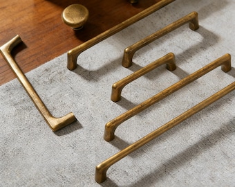 Puxador de armário em bronze antigo/Puxador de gaveta em liga de zinco rústica/Ferragens de cozinha retrô/Puxadores de armário em latão envelhecido