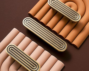 Puxadores de latão vintage para armários/Puxadores longos para móveis/Gavetas, guarda-roupas e cômodas/Ferragens modernas para armários/Puxadores de cobre para cômodas