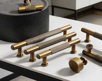 Puxadores rústicos de latão serrilhado para armários, puxadores de latão antigo/puxadores de latão envelhecido para armários/puxadores de latão antigo/puxador serrilhado/ferragens para armários