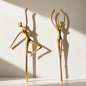 Modern Ballet Dancer Brass Cabinet Handle | Artistic Drawer Pulls | Solid Brass Long Door Pulls | Creative Hardware for Furniture