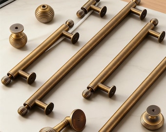 Puxadores de bola em latão antigo para armários/Puxadores de latão para armários/Puxadores modernos para armários/Ferragens para armários de banheiro