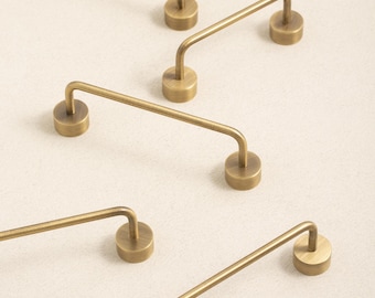 Puxadores simples em latão antigo para cômoda/Puxadores de latão para portas de guarda-roupa/Puxadores de cozinha/Puxadores para cômoda, banheiro/Ferragens para móveis