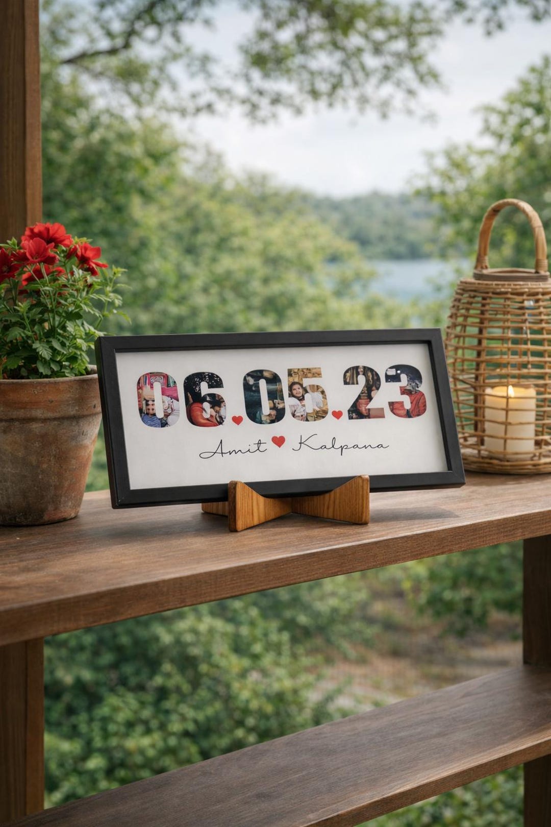 Personalized Date Photo Frame, Custom Anniversary Decor, 2 Layer UV ...