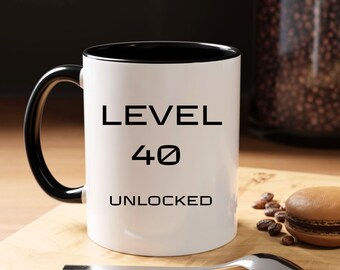 Personalized 40th Birthday Mug, Milestone Birthday Coffee Cup, Gift For Gamers, Video Game Mug, Geek Gift, Online Gaming Mug, Turning 40