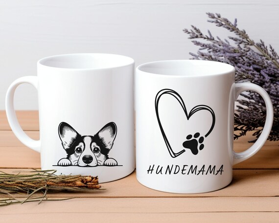 Personalisierte Tasse Keramik für Hundemama / Hundepapa, Geschenk für Hundeliebhaber, 30 Hunderassen zur Auswahl