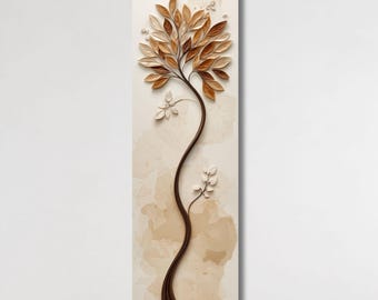 Długi, wąski, abstrakcyjny obraz na płótnie, nowoczesny, minimalistyczny obraz, duży wydruk poziomy, współczesny wystrój domu, dzieło sztuki na korytarzu