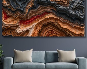 Abstrakte Holzstruktur, welliges Muster, modernes rustikales Dekor, minimalistisches, geometrisches Poster Geschenk