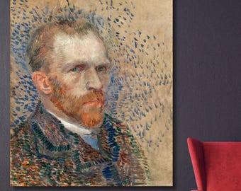 Van Gogh Selbstporträt 1889 Leinwand Wandkunst, Post-Impressionistisches Meisterwerk Druck, Kultiger Künstler Porträt Poster Geschenk