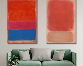 Rothko Style Triptychon Leinwand Wand Kunst 2er Set, Abstrakter Farbfeld Druck, Minimalistisches Modernes Wohn Dekor, Großes Statement Geschenk