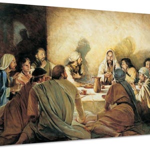 Jesus Last Supper Canvas Wall Art, Religious Christian Painting, Leonardo Da Vinci Artwork Print, Classic Bible Home Decor