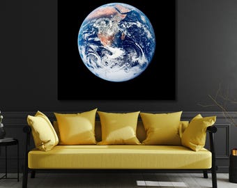 The Blue Marble Canvas Art, Original NASA Earth Photo Print, Apollo 17 Mission Poster, Planet Earth Wall Decor, Science Astronomy Gift