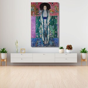 Gustav Klimt Adele Bloch-Bauer I Cuadro de pared sobre lienzo, Retrato de la mujer en oro, Pintura simbolista de lujo, Decoración clásica