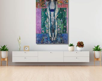 グスタフクリムト作画　絵画　バウアーの肖像　良質キャンバス　豪華　金箔額絵 グスタフ・クリムト、黄金の女、黄金の女、アデーレ・ブロッホ