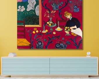 アンリ・マティス作「デザート：赤のハーモニー（赤い部屋）」50 x 60
