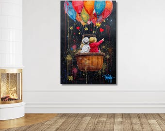 Banksy Balloon Girl Canvas Wall Art, Famous Street Art Print, Modern Graffiti Painting, Urban Wall Decor, Contemporary Home Artwork