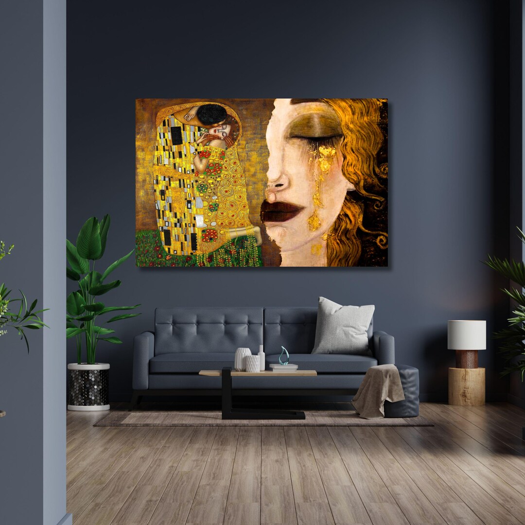 Gustav Klimt the Kiss and Golden Tears Collage Canvas Wall Art ...