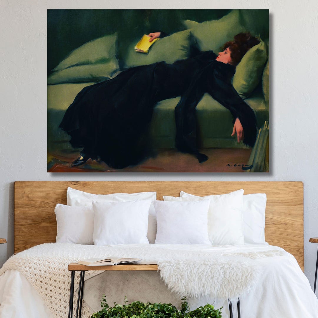 Ramon Casas Canvas Wall Art – Art Nouveau Decadent Young Woman Painting ...