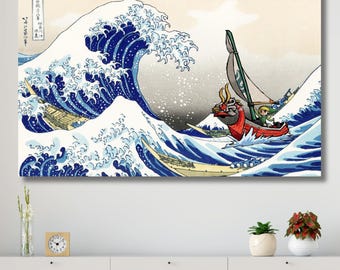葛飾北斎の「神奈川沖浪裏」版画 – 浮世絵美術、日本風壁装飾 - Etsy 日本