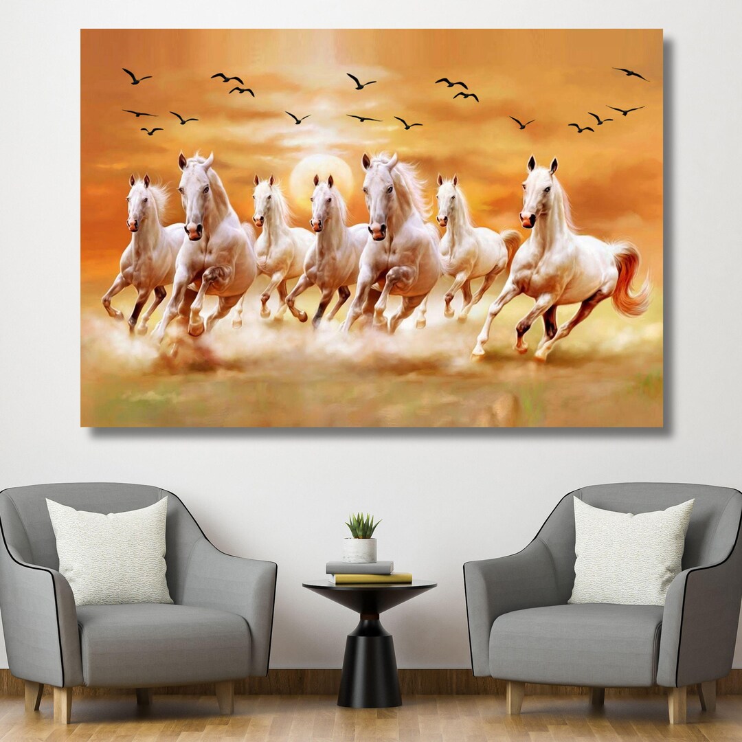 Running Horses Canvas Art, Wild Mustang Wall Decor, Dynamic Equestrian ...