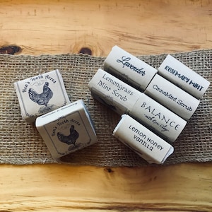Travel sized, mini, sampler bars of our Goat's Milk Soap