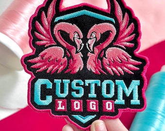 Custom Embroidered Logo Patch, Iron On, Sew On, Velcro Backing