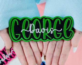 Custom Embroidered Name Patch - Full Name Patches - Iron-On or Sew-On