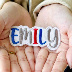 Personalized Name Patch Iron On, Custom Embroidered Name Tag for Work Shirts