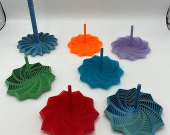 3D Printed Spiral Spinner Fidget Toy | Stress Relief, Focus Aid (PLA)