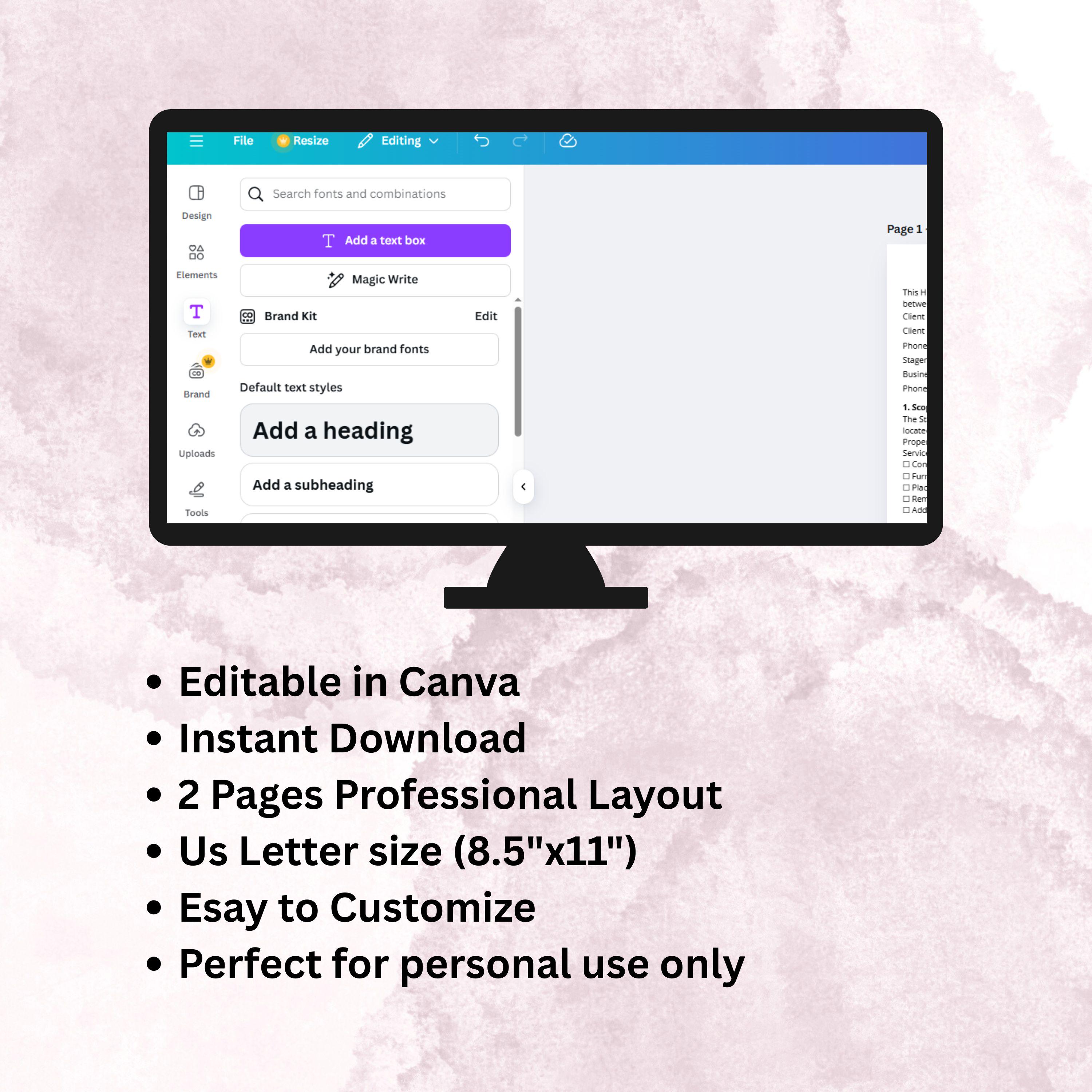 Freelance Contract, Freelance Template, Customizable Form, Freelancer ...