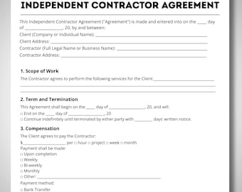 Modelli di contratto per appaltatori indipendenti, contratto per appaltatori, modulo per appaltatori, contratto indipendente, moduli indipendenti,