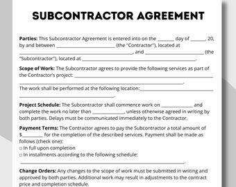 Sjabloon onderaanneming, formulieren onderaannemer, onderaannemingscontract, hoofdaannemer, bouwovereenkomst, constructieformulier,