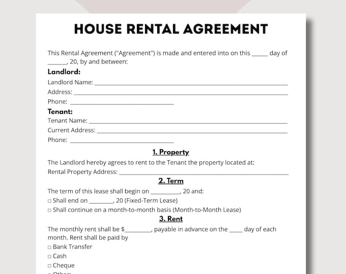 House Rental Agreement, Residential Lease, Rental Lease, Easy Lease ...