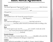Basic Rental Agreement Template: Editable Lease Contract (Canva & PDF, US Letter Size)